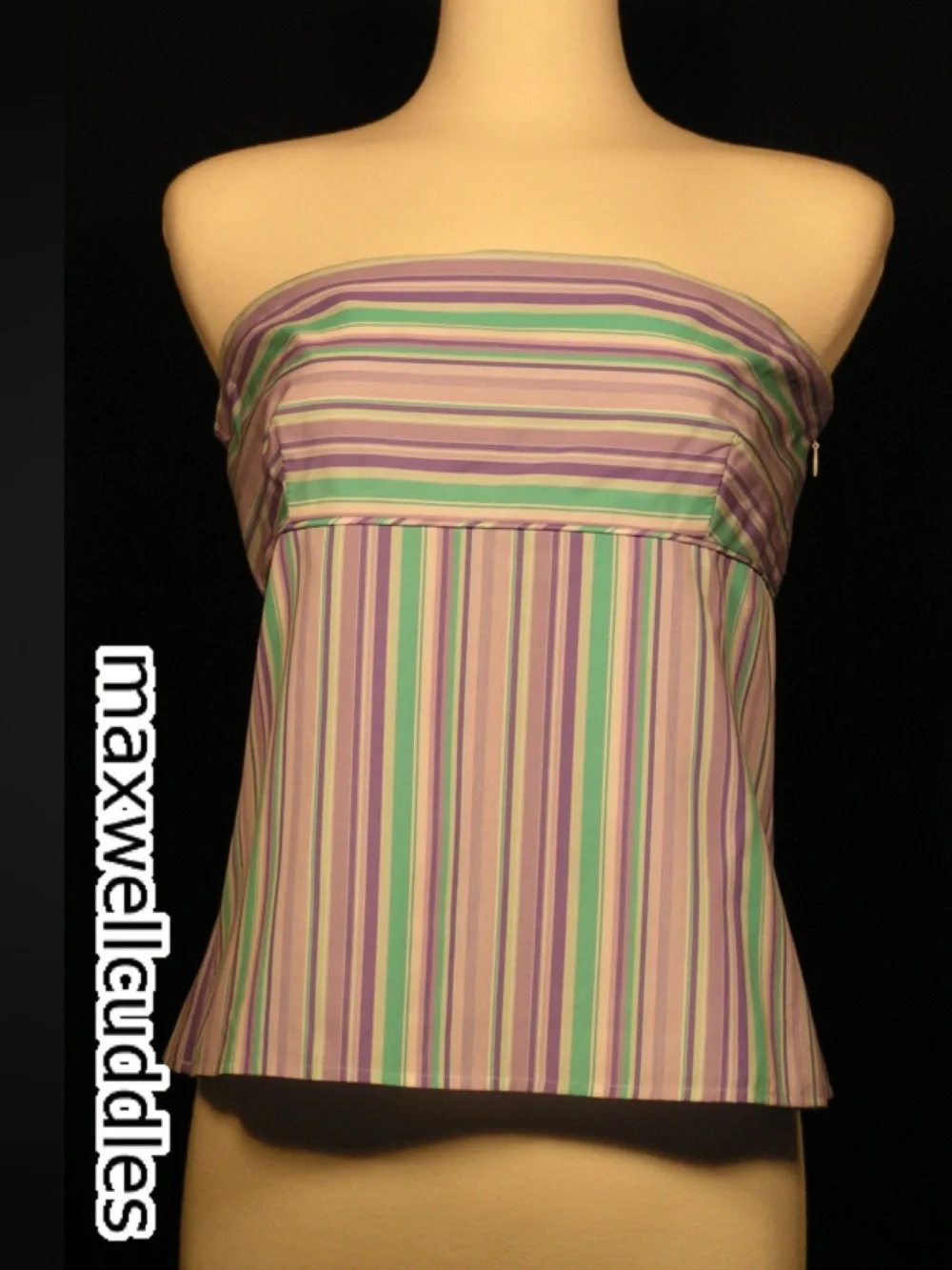 J CREW KATHRYN BROADCLOTH COTTON TUBE TOP New W/ Tags Lilac mint green stripe 8
